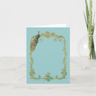 Cartão Peacock & Gold Filigree