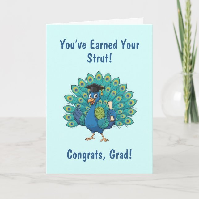 Cartão Peacock Graduation Card (Frente)
