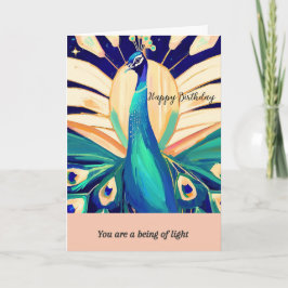 Cartão peacock happy birthday
