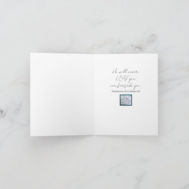 Cartão Peacock Leaf/Leaf-He Will Never Leaf You-Turquoise (Interior)