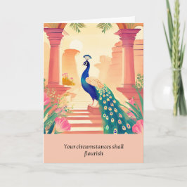 Cartão peacock message happy birthday