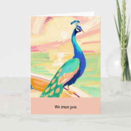 Cartão peacock message happy birthday