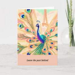 Cartão peacock message happy birthday