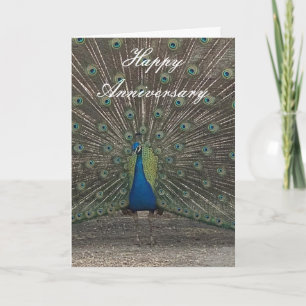 CARTÃO PEACOCK PHOTO ANNIVERSARY GREETING CARD
