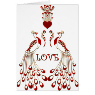 Cartão Peacocks Love