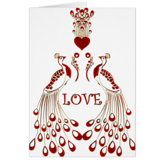 Cartão Peacocks Love (Frente)