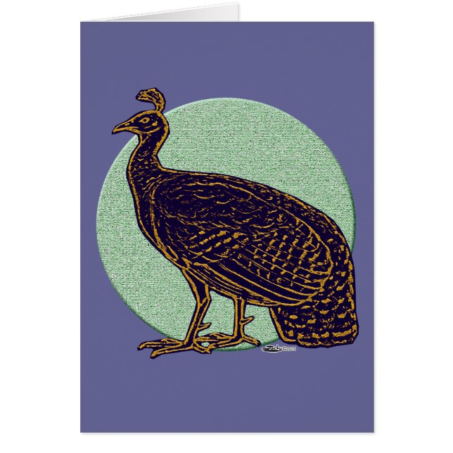 Cartão Peafowl: Congo Impressionista Hen (Frente)