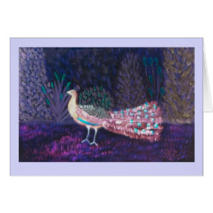 Cartão Peafowl - Pintura Belo Pavão de Jardim
