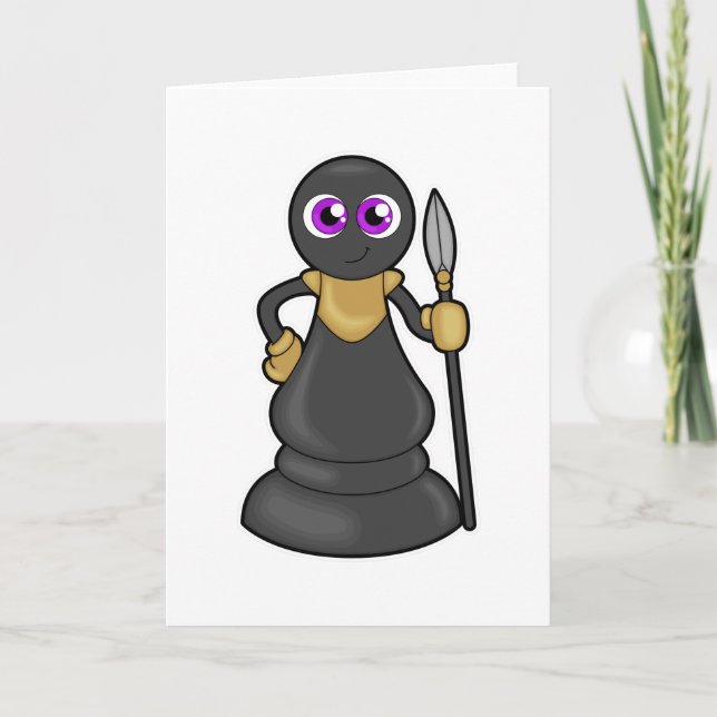 Cartão Peão de xadrez com lança (Frente)