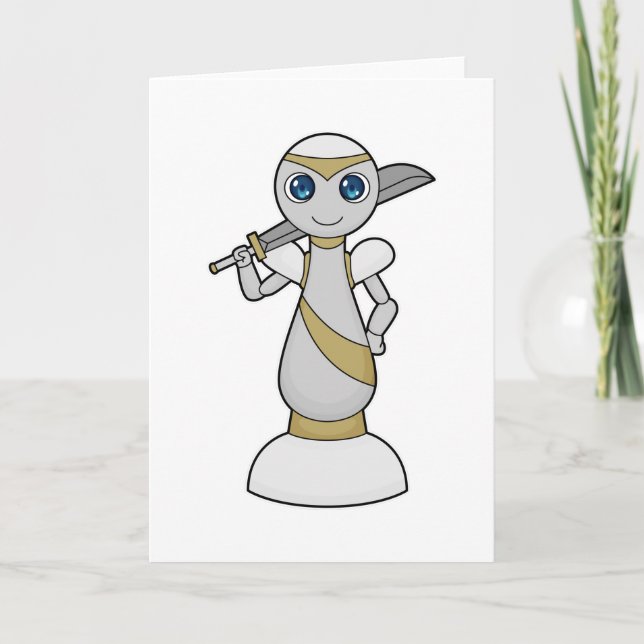 Cartão Peão Espada de Xadrez (Frente)