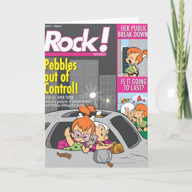 Cartão PEBBLES™ e Bam Bam fora de controle (Frente)