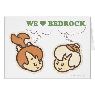 Cartão PEBBLES™ e terra firme do amor do Bam Bam