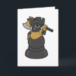 Cartão Peça de xadrez Rook no Xadrez com Ax<br><div class="desc">Este design é o presente perfeito para um aniversário,  Natal e outras celebrações. É adequado para mulheres,  homens e crianças.</div>