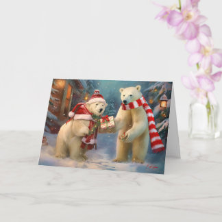 Cartão Peças e Presentes: Uma Troca de Natal de Urso Pola
