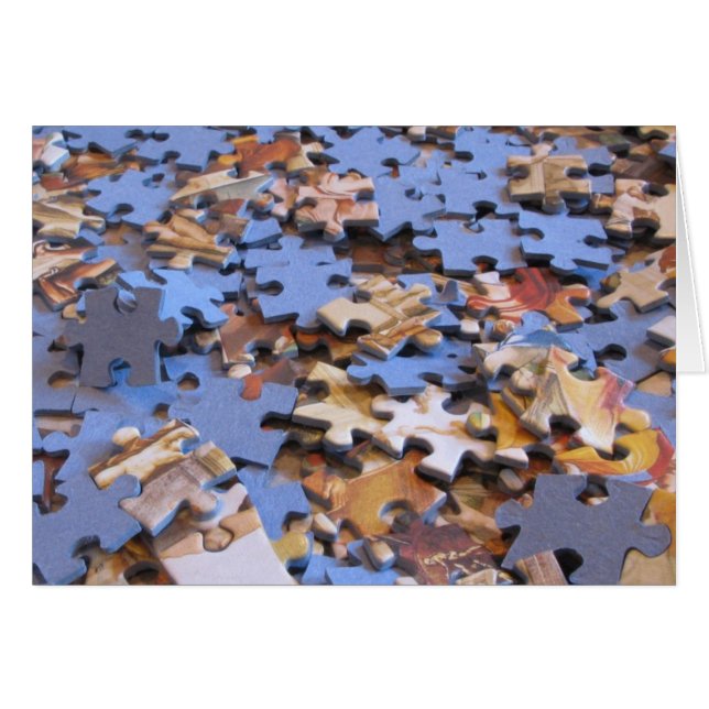 Cartão Peças quebra-cabeça (Frente Horizontal)