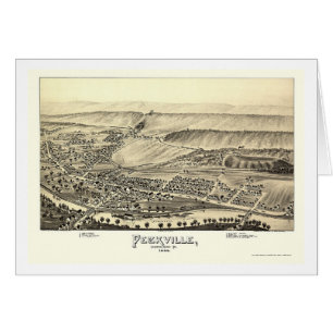 Cartão Peckville, mapa panorâmico do PA - 1892