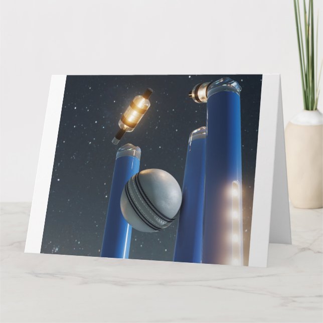 Cartão Pedaços Iluminados de Críquete (Frente)