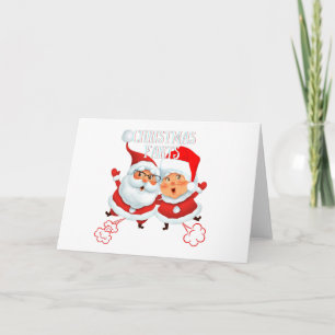 Cartão Pedas de Natal Papai Noel e Sra. Clause