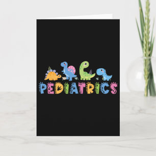 Cartão Pediatria Equipe Pediátrica Enfermeira Dinossauro 