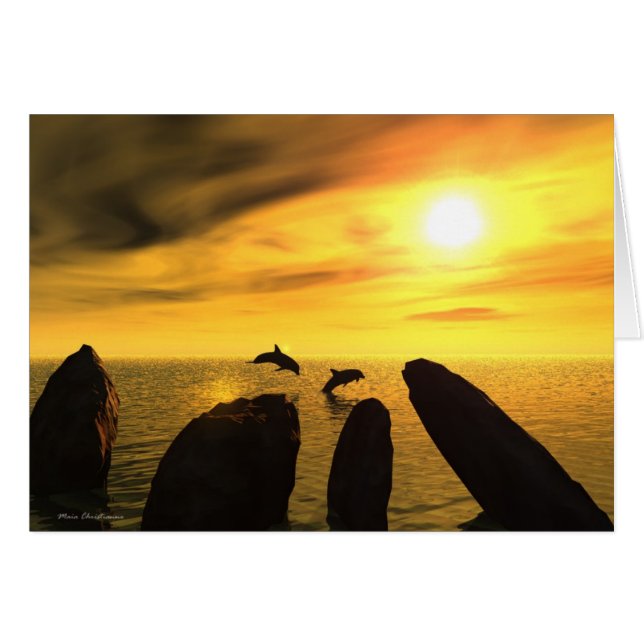 Cartão Pedras de golfinho (Frente Horizontal)