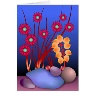 Cartão Pedras e flores