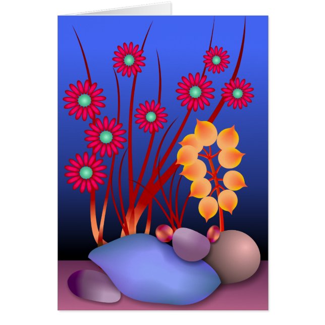 Cartão Pedras e flores (Frente)