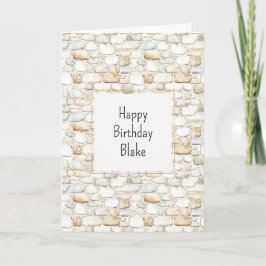 Cartão Pedras Falsas Cinza Branco Creme Aniversário