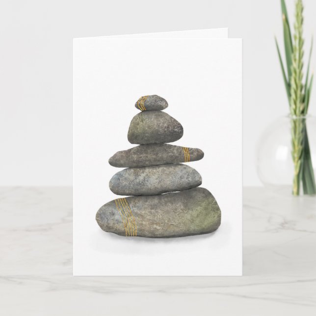 Cartão Pedras Zen com Ouro (Frente)