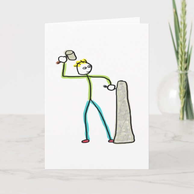 Cartão Pedreiro Stickman (Frente)