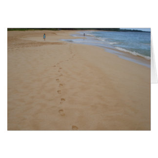 Cartão Pegadas na areia