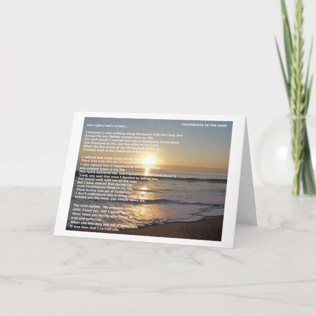 Cartão Pegadas Na Areia (Frente)