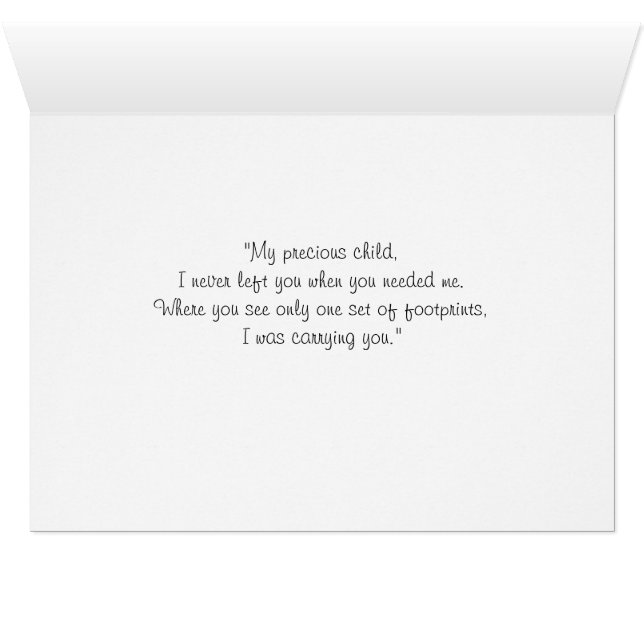 Cartão Pegadas Na Placa De Areia (Interior horizontal (base))