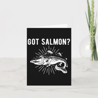Cartão Pegou Salmão Peixe Salmão Pescador Salmão