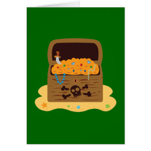 Cartão Peito do tesouro de pirata