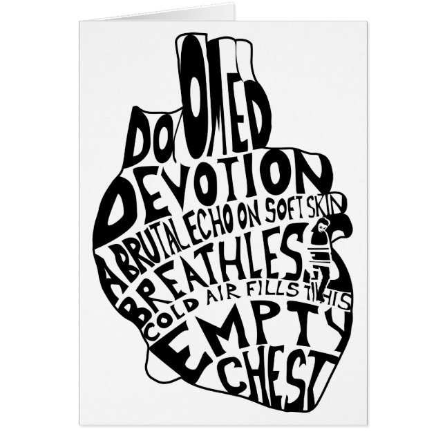 Cartão peito vazio: coração anatômico (Frente)