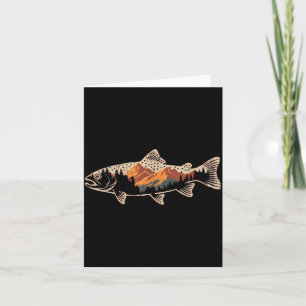 Cartão Peixe B de Montanha Estrela Pescador Arte Homens M