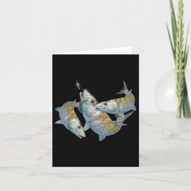 Cartão Peixe De Boné Caça A Um Voo De Água Salgada Pesca  (Frente)