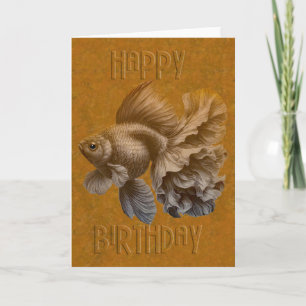 Cartão Peixe dourado - aniversário