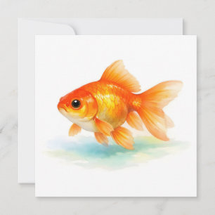 Cartão Peixe Dourado Aquarela