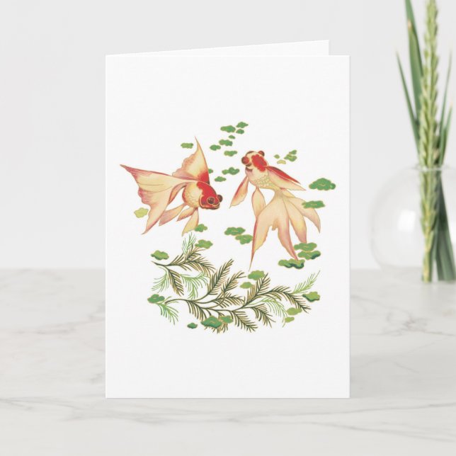 Cartão Peixe Dourado Chinês - Boa Sorte (Frente)