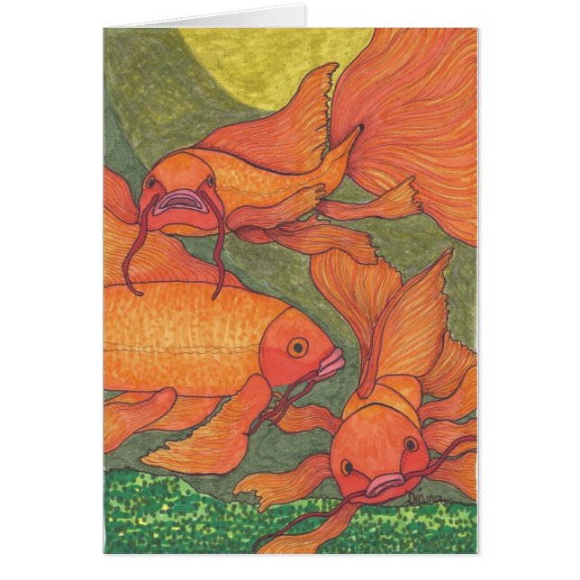 Cartão Peixe dourado - Koi (Frente)