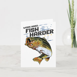 Cartão Peixe Duro De Trabalho Mais Engraçado B Pesca Angl