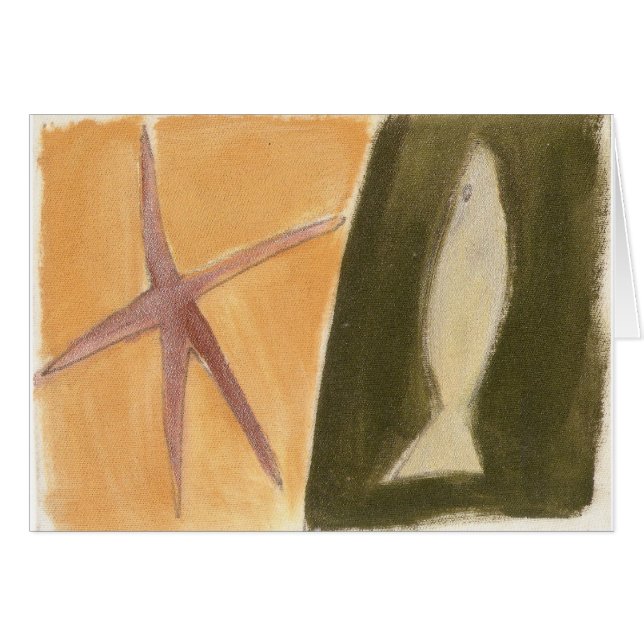 Cartão peixe e peixe-estrela (Frente Horizontal)