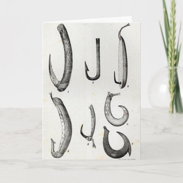 Cartão Peixe-ganchos de pré-histórico e de Uncivilised (Frente)