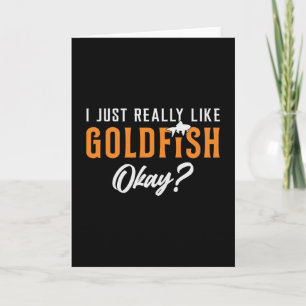 Cartão Peixe Goldfish Eu Gosto Muito De Peixes De Animais