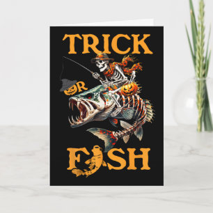 Cartão Peixe Halloween Pescaria Doces ou Travessuras Espe