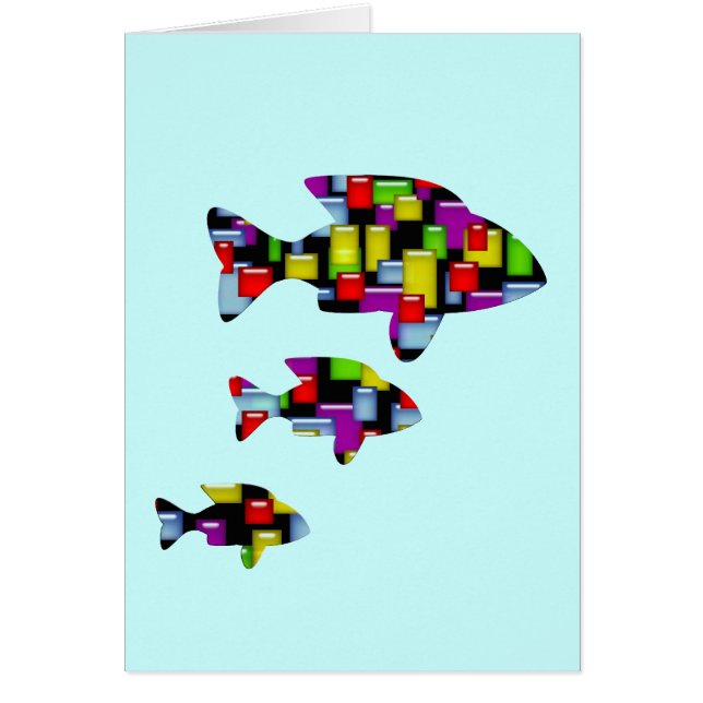 Cartão peixe mosaico (Frente)