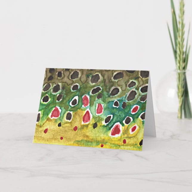 Cartão Peixe-Pele de Truta Castanha (Frente)