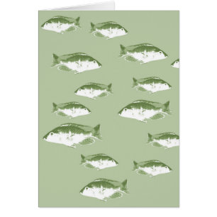 Cartão Peixe verde-azeitona