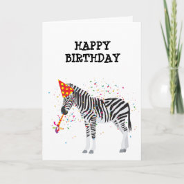 Cartão Peixe-zebra - Animais na Festa de aniversário